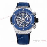 ZF Factory Replica Hublot Unico King hub 1280 Watch Blue Ceramic Bezel 44mm